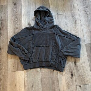 Aerie Sherpa Patchwork Oversized Hoodie Pullover  size Xs